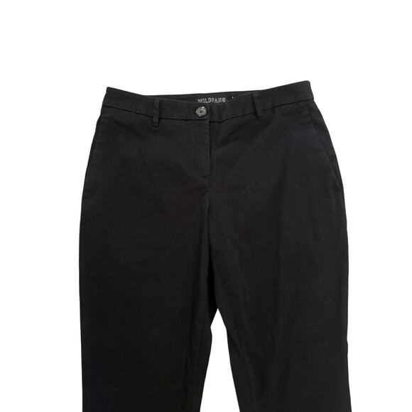 Size 4 Wildfang The Essential Trousers Black Chino Pants Relaxed One Button - Picture 2 of 7